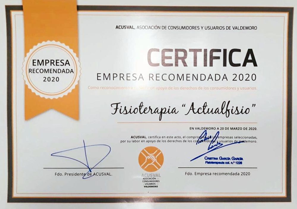 Recibimos el premio Empresa Recomendada por AcusVal